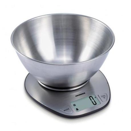 Cantar de bucatarie cu bol Heinner HKS-5SS, 5kg, Tara, 1g, LCD, Inox